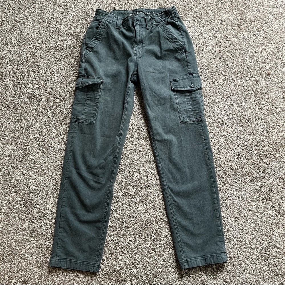 American Eagle Outfitters women's mid-rise Cargo Pants - dark turquoise Size 4